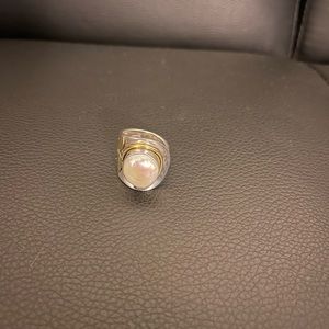 Mother of Pearl Adjustable Sterling Silver Ring